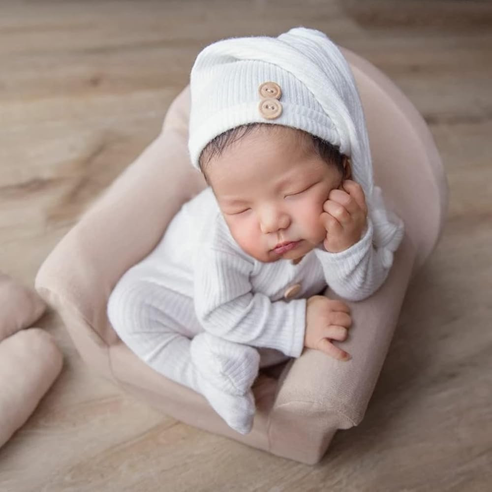 Fashion Newborn Boys Girls Baby Photo Shoot Props Outfits Crochet Clothes Long Tail Hat Pants Pho... | Amazon (US)