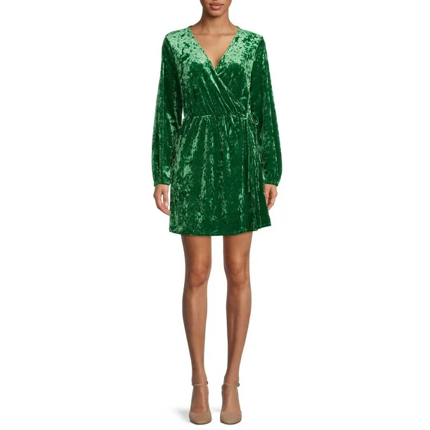 The Get Women's Velvet Wrap Mini Dress | Walmart (US)