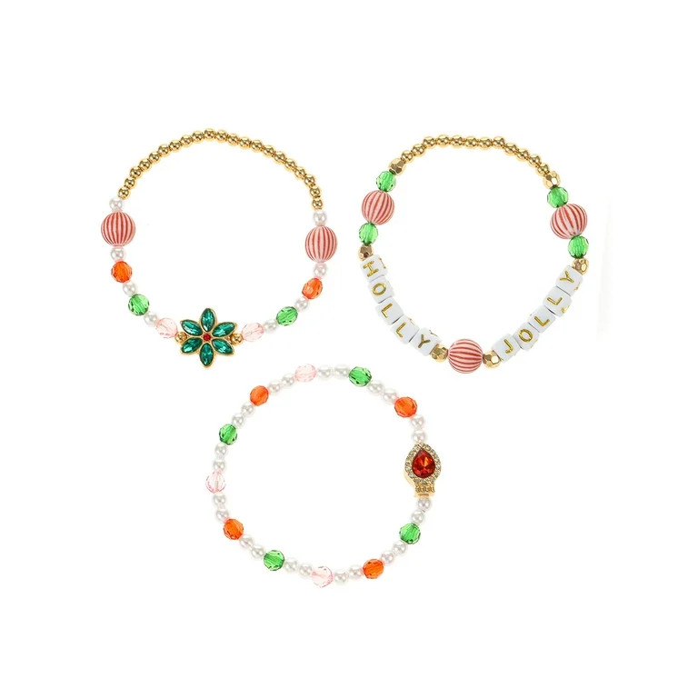 Holiday Time Stretch Bracelets Set, 3 Pieces - Walmart.com | Walmart (US)