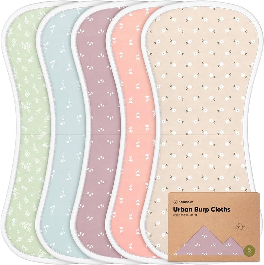 Organic Burp Cloths for Baby Boys and Girls - 5-Pack Ultra Absorbent Burping Cloth, Burp Clothes,... | Amazon (US)