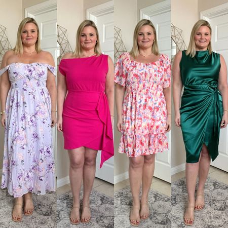 New Grace Karin dresses from Amazon! Size large in all. 

Discount codes:
Purple floral maxi dress: 10% off with code GQJOU8CC
Pink mini dress: 5% off with code JV2SGHL5
Emerald green satin dress: 10% off with code 10T73PLB

#LTKover40 #LTKmidsize #LTKwedding