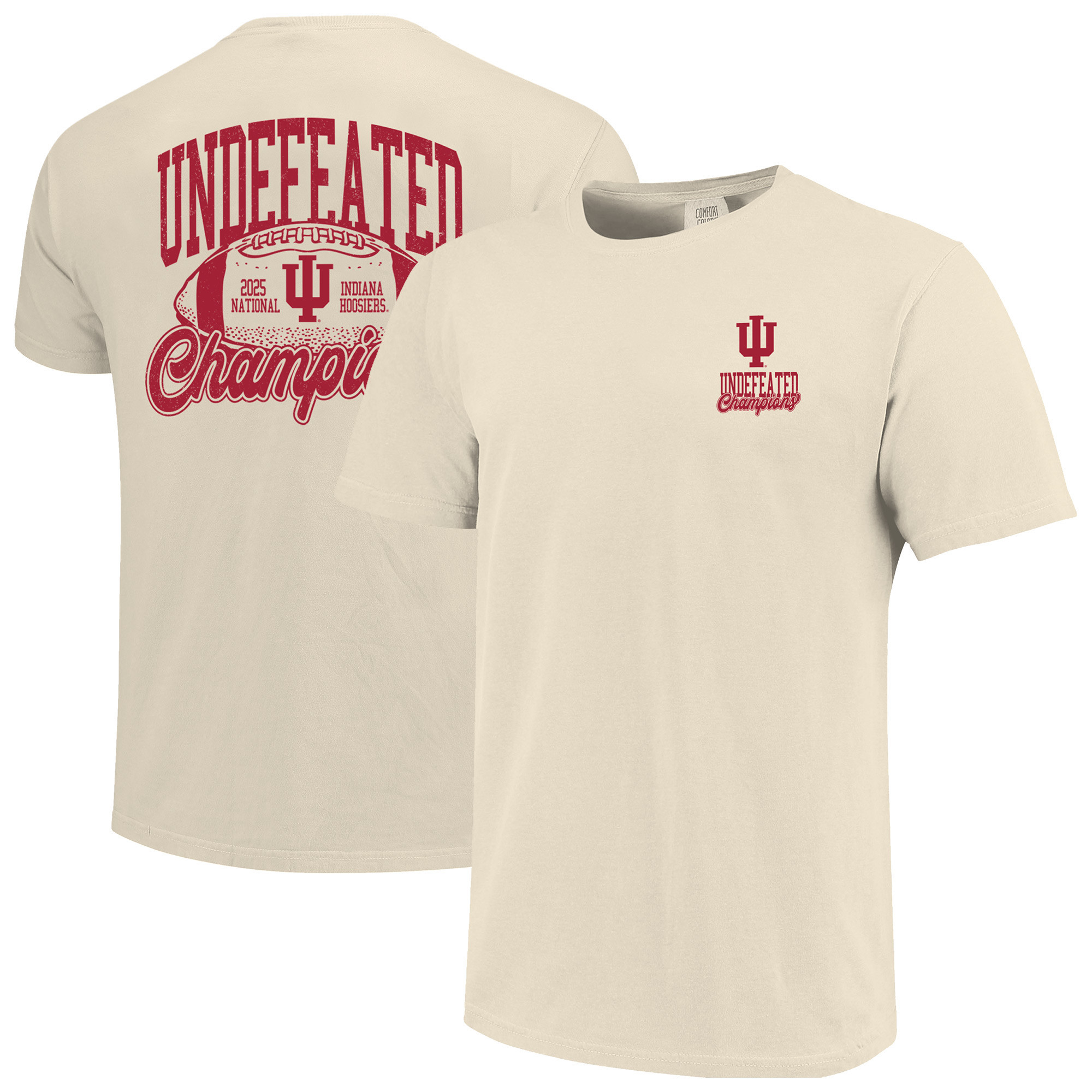 Unisex Cream Indiana Hoosiers College Football Playoff 2025 National Champions Undefeated T-Shirt | Fanatics