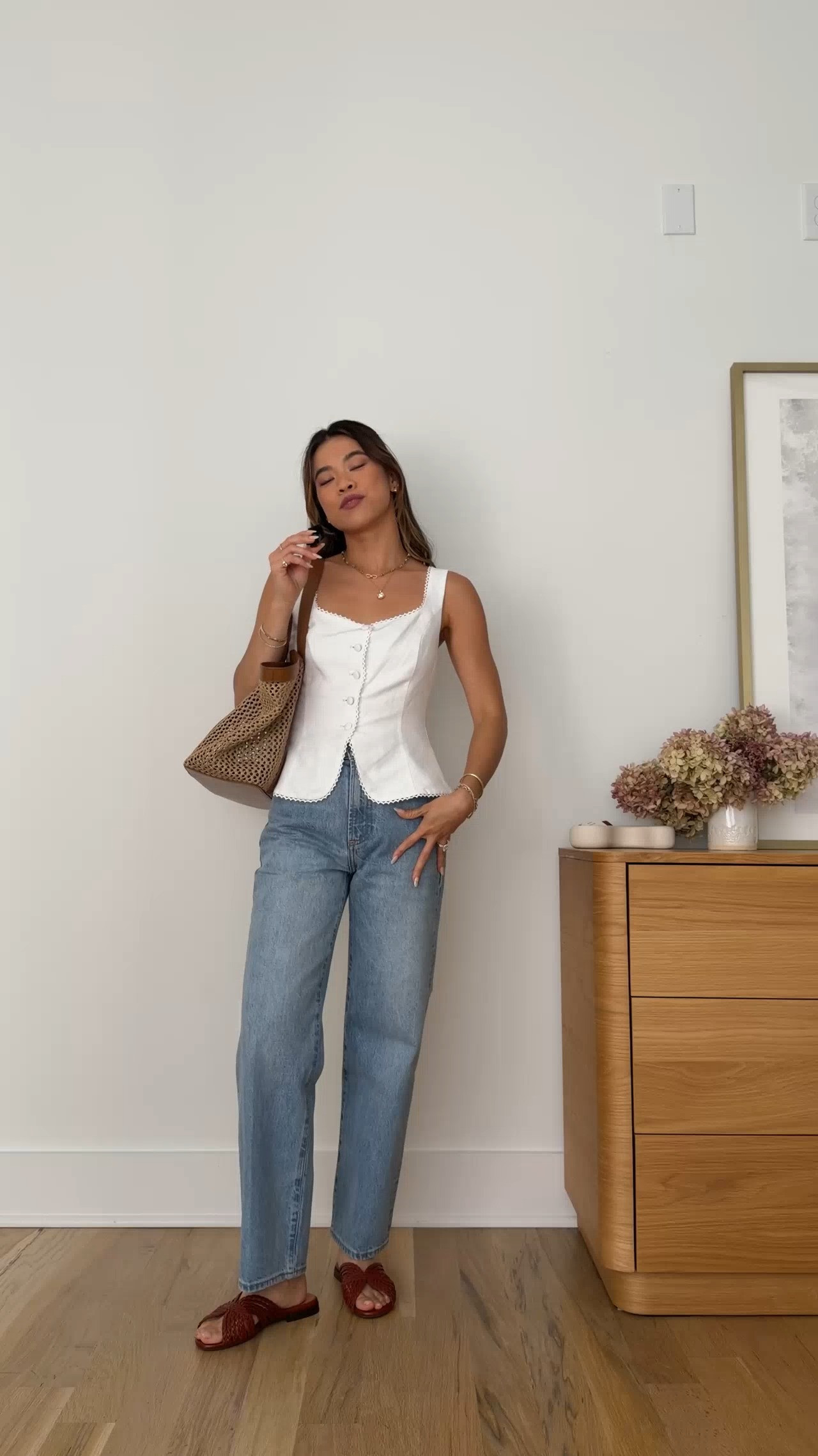 These @Aritzia jeans are some of my most flattering jeans! I love that they are petite friendly.

Sizing info:
• Aritzia Denim Forum The Farrah Hi-Rise Wide Ankle Jean (Size 23 in 7 Years Bleu Taboo) 
• Aritzia Octavo Bustier - Cruiselinen (Size XS but could have done XXS in White)

Aritzia best sellers, best pieces from Aritzia for petite, Aritzia denim for petite, what pants from Aritzia will fit if youre petite, Petite style guide, how to dress if you’re petite, Petite style, petite fashion, mom outfit, mom style, petite pants, petite outfit ideas, petite outfits, best pants for petite, petite denim, spring style, spring outfits, beach outfits, spring break, vacation outfits, Aritzia denim for petite, Aritzia try on, white top, summer top, white button up, aritzia top,

#LTKootd #LTKSeasonal #LTKPetite