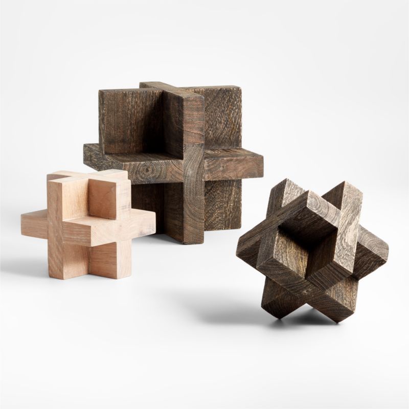 Wood Block Sculptures | Crate & Barrel | Crate & Barrel
