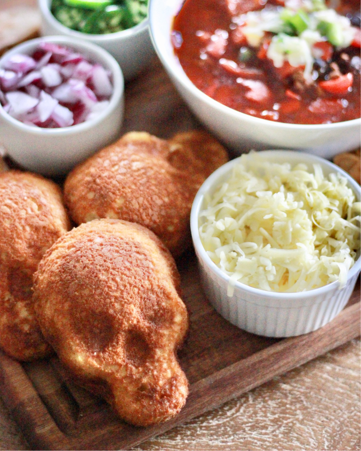 These cornbread skulls are the perfect addition to a fall chili board  

#LTKfindsunder50 #LTKHalloween #LTKhome