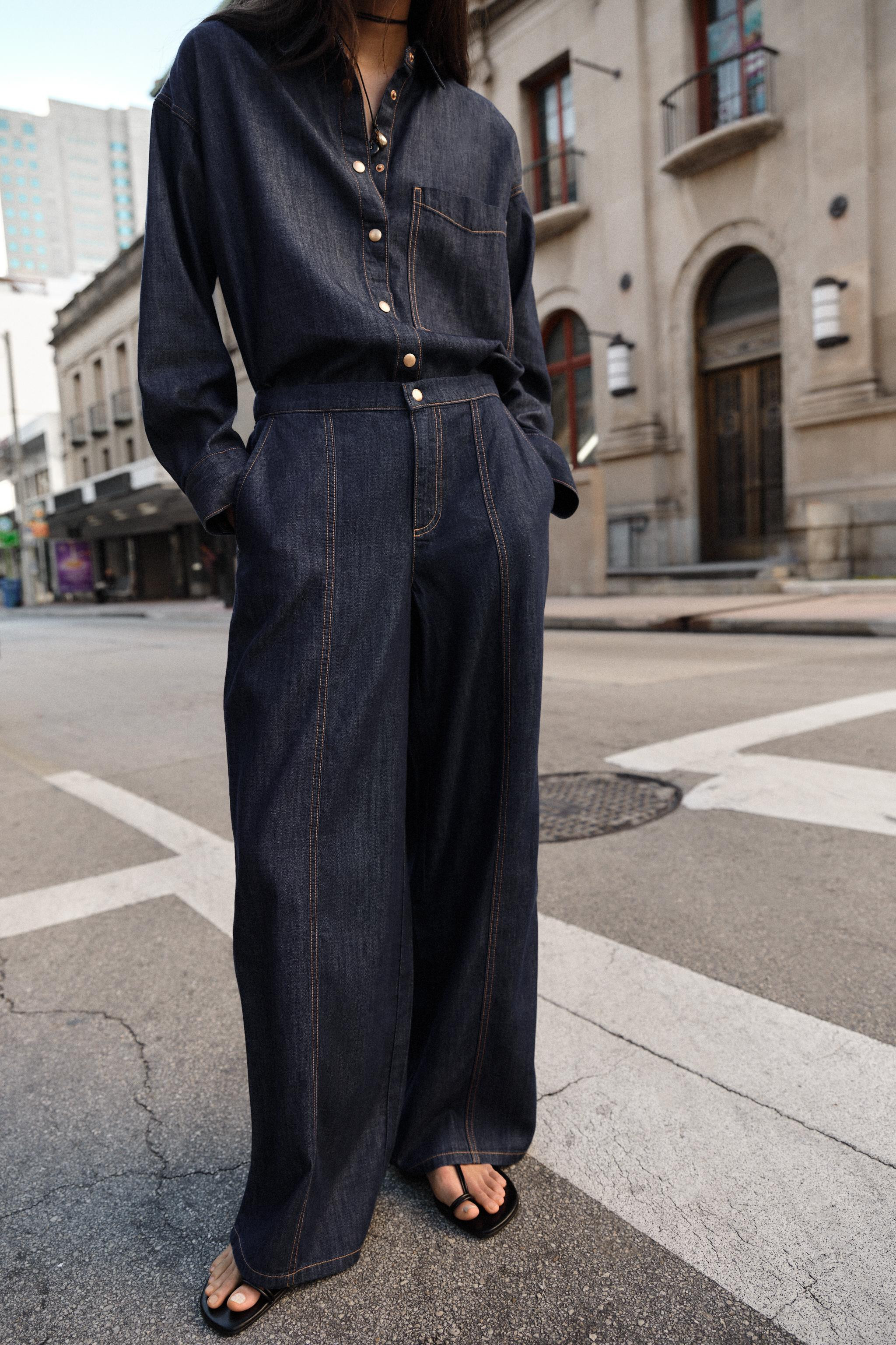 Model height: 176 cmHI-RISE - WIDE-LEG JOGGERHigh-waist jeans with an elasticated waistband at th... | Zara DE