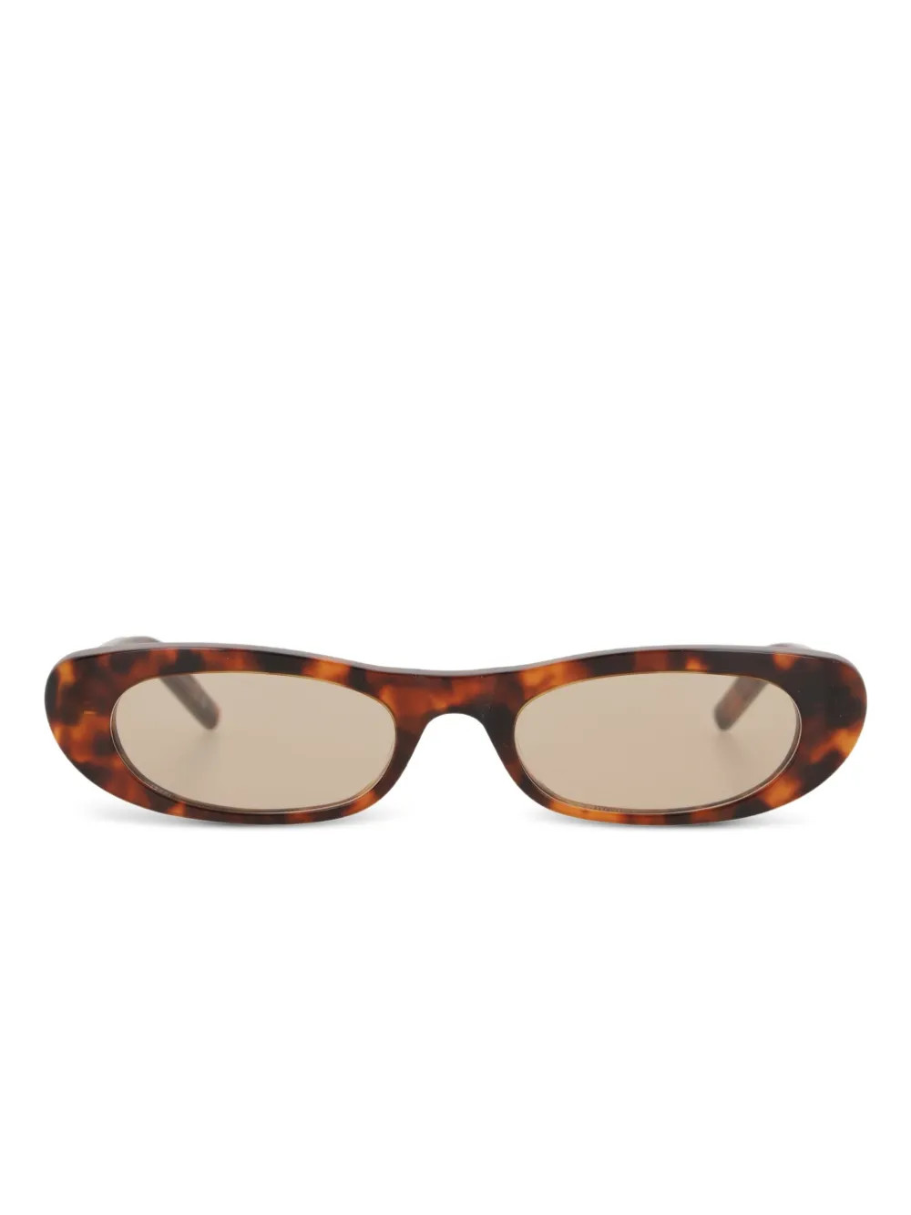 Saint Laurent Tortoiseshell oval-frame Sunglasses | Brown | FARFETCH AU | Farfetch Global