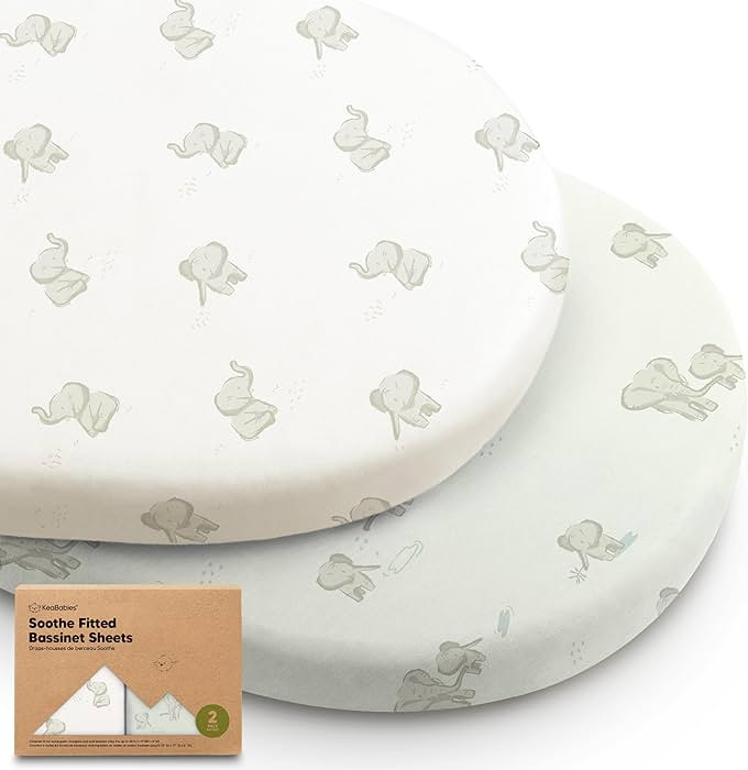 2-Pack Organic Bassinet Sheets for Girls, Boys - 100% Cotton Bassinet Mattress Sheets Compatible ... | Amazon (US)