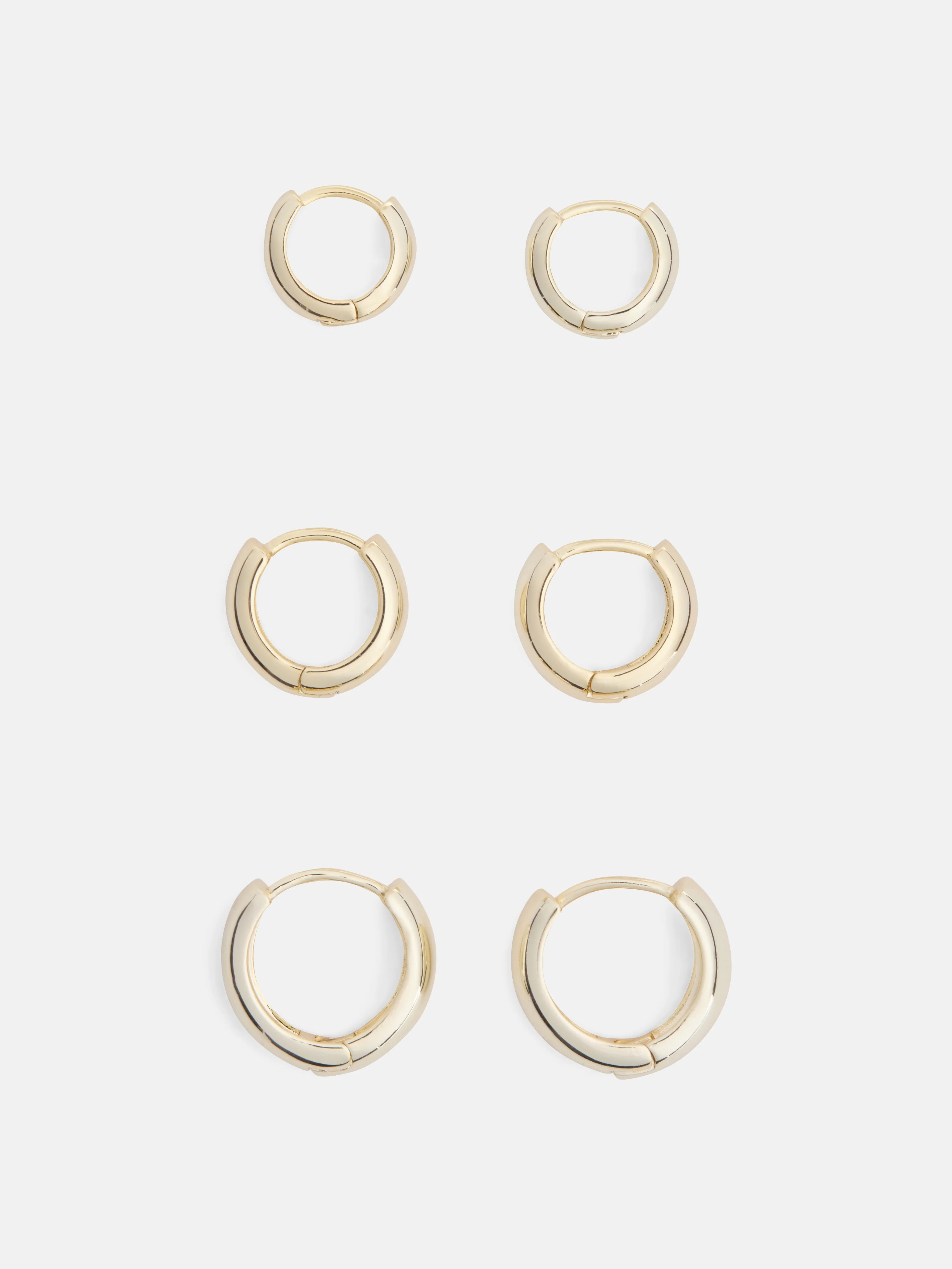 Free Assembly Women's Demi Fine 14K Gold Plated Endless Hoop Earring Set, 3-Pairs | Walmart (US)