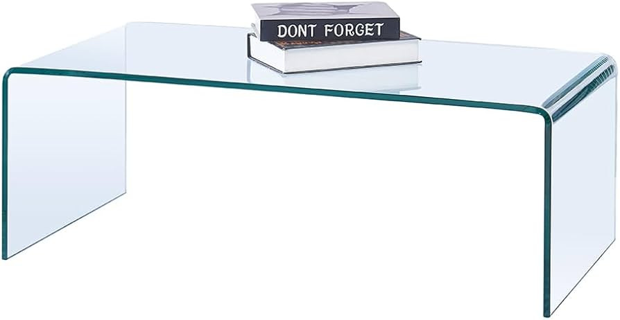 Glass Coffee Table, Modern Tempered Clear Coffee Tables Decor for Living Room, Modern Small Glass... | Amazon (US)