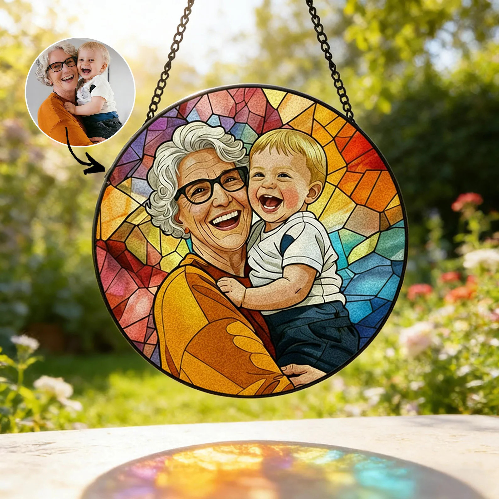 Personalized Family Portrait Stained Glass Suncatcher, Custom Memorial Gift from Photo, Healing W... | Etsy (Global)