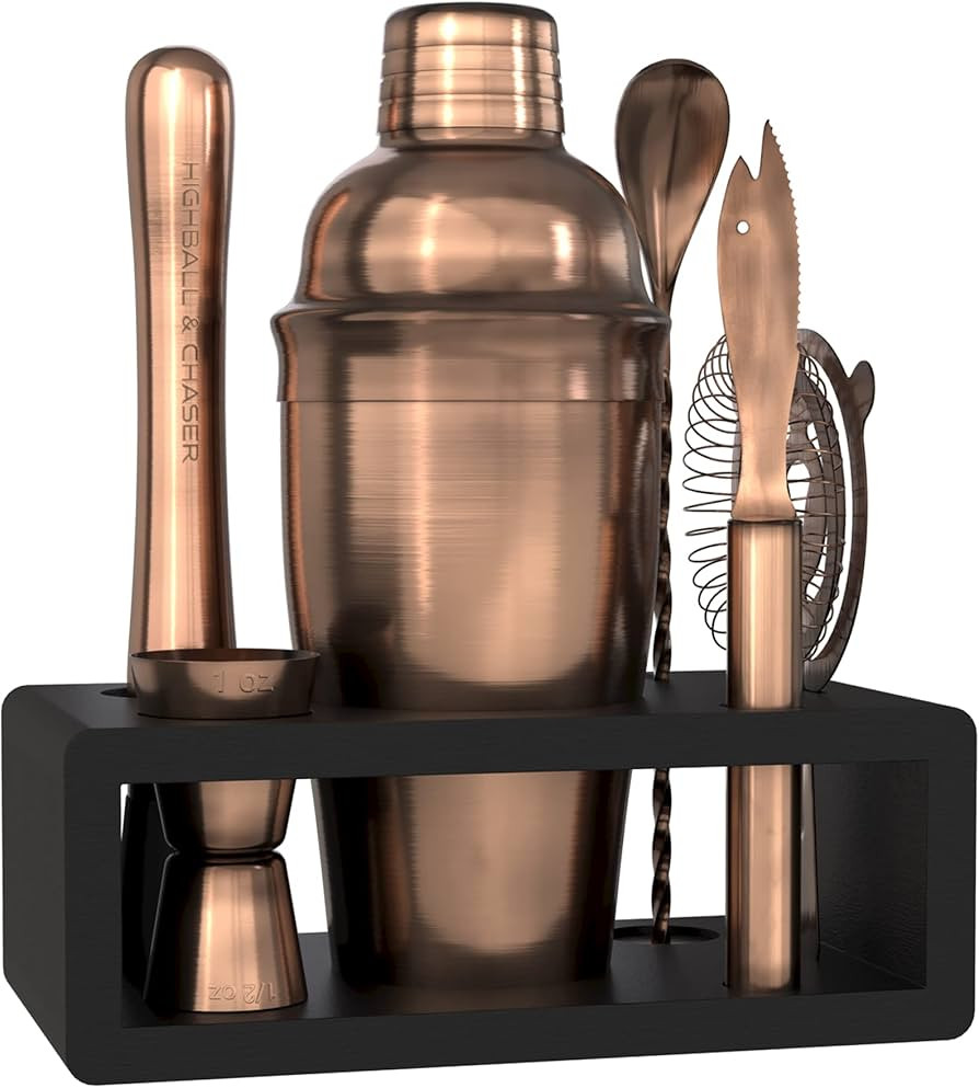 Highball & Chaser Cocktail Shaker Set: Bartender Kit for Home Bar Mixology Cocktail Bar Set Plus ... | Amazon (US)
