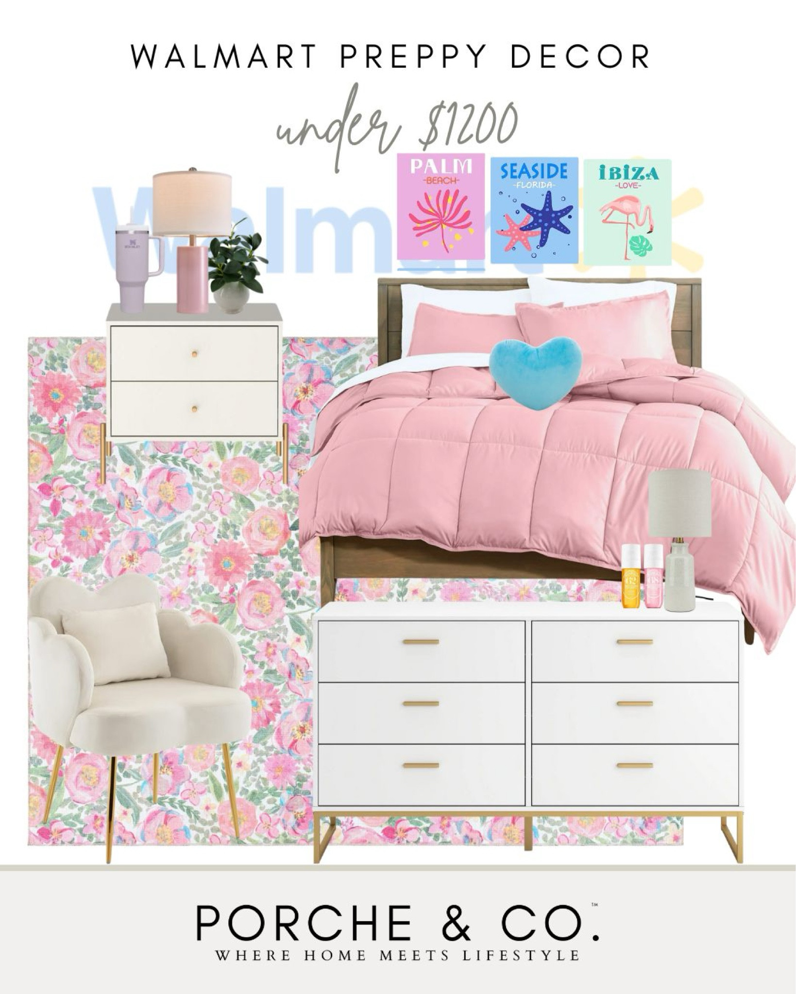 Walmart preppy decor, preppy girls room, preppy decor, teen girls room
#visionboard #moodboard #porcheandco

#LTKKids #LTKStyleTip #LTKHome