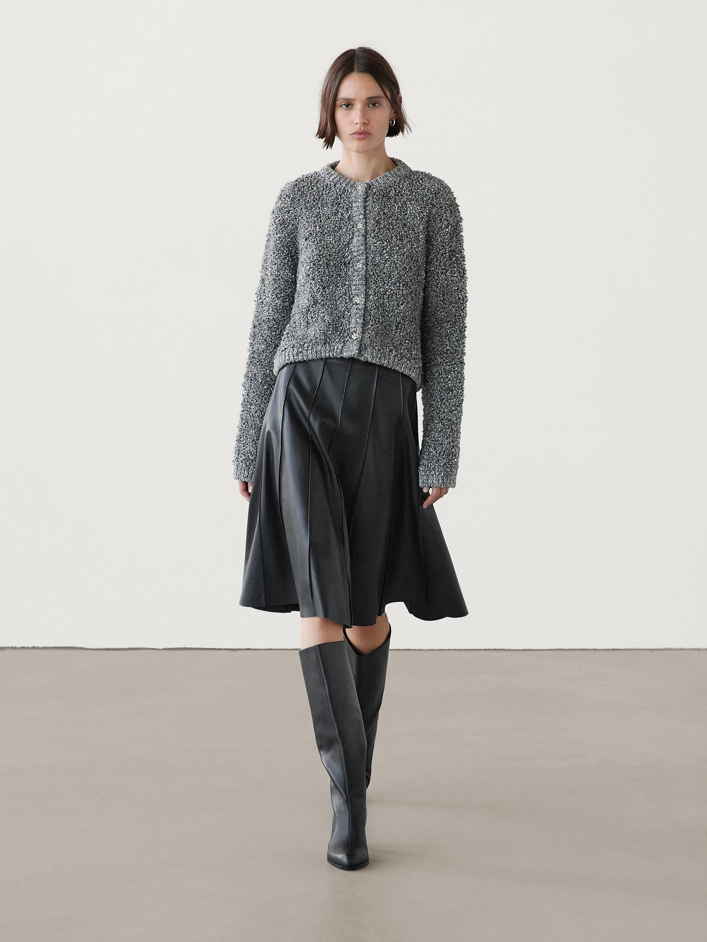 Alpaca blend cardigan with button detail | Massimo Dutti UK