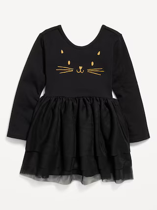Long-Sleeve Fit and Flare Graphic Tutu Dress for Toddler Girls | Old Navy (US)
