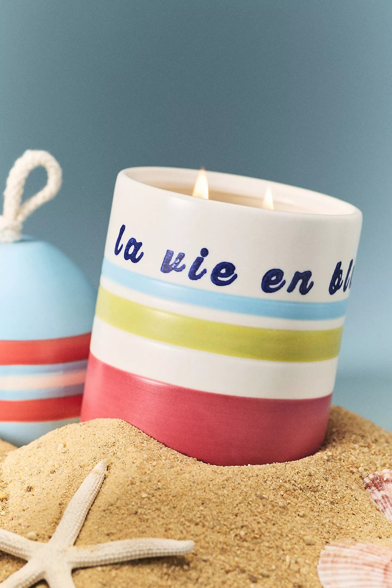 Woody Bonfire Beach Ceramic Buoy Candle | Anthropologie (US)