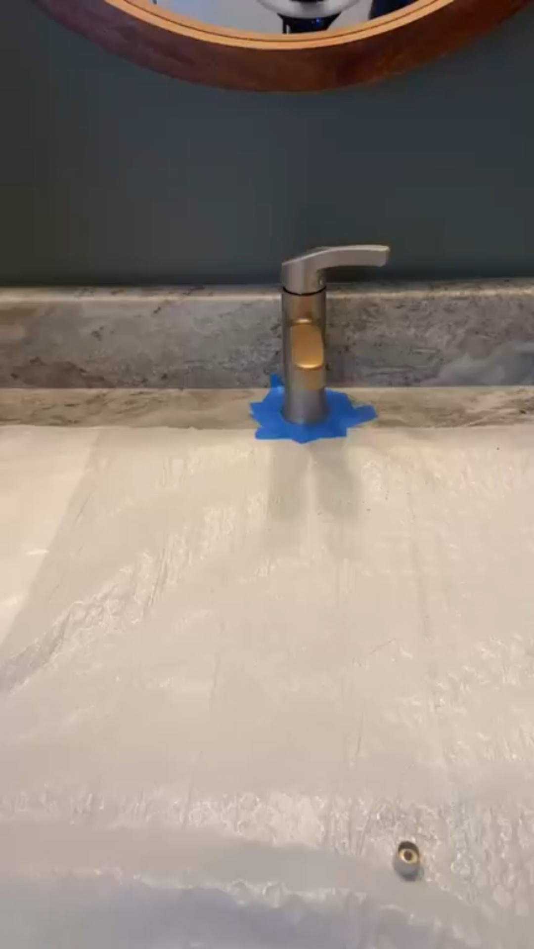 Brushed Nickel to Gold ✨ TUTORIAL! I went live today to show you how I turned a **brushed nickel faucet into a warm European gold**—without replacing it. Yep, same faucet… just a finish refresh using metallic wax.
I loved the faucet, but wanted more warmth to match my light fixture + accessories, so this simple DIY was the move 🙌🏼 You can customize this to *any* gold tone you love.

Quick steps recap 👇🏼
1️⃣ Clear off countertops
2️⃣ Lightly sand the shiny areas (go with the grain!)
3️⃣ Wipe clean + let dry
4️⃣ Protect sink with a trash bag + painter’s tape
5️⃣ Apply metallic wax with a small brush (follow the metal texture)
6️⃣ One coat → let dry
7️⃣ Touch up if needed
8️⃣ Let dry a few hours
9️⃣ Spray clear polyurethane
🔟 Apply second coat
✨ Let cure 24 hours before using

Perfect rainy/snowy-day project, zero demo, and such a high-end look for a fraction of the cost.
If you missed the live, save this for later 💛

Comment **GOLD** if you want the product I used
Follow for more real-life DIY + design refreshes 🛠️✨

Quick side note: this wax is supposed to be a rub-and-buff product—but after plenty of experimenting, a paintbrush application was hands-down the best method for this material and this specific faucet.

 #DIY #homediy #faucet #brushednickeltogold #rubnbuff