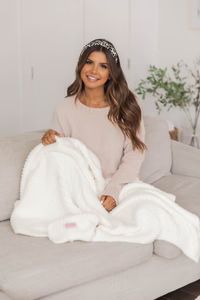 Maybe I'll Stay Fuzzy Cream Blanket FINAL SALE | Pink Lily