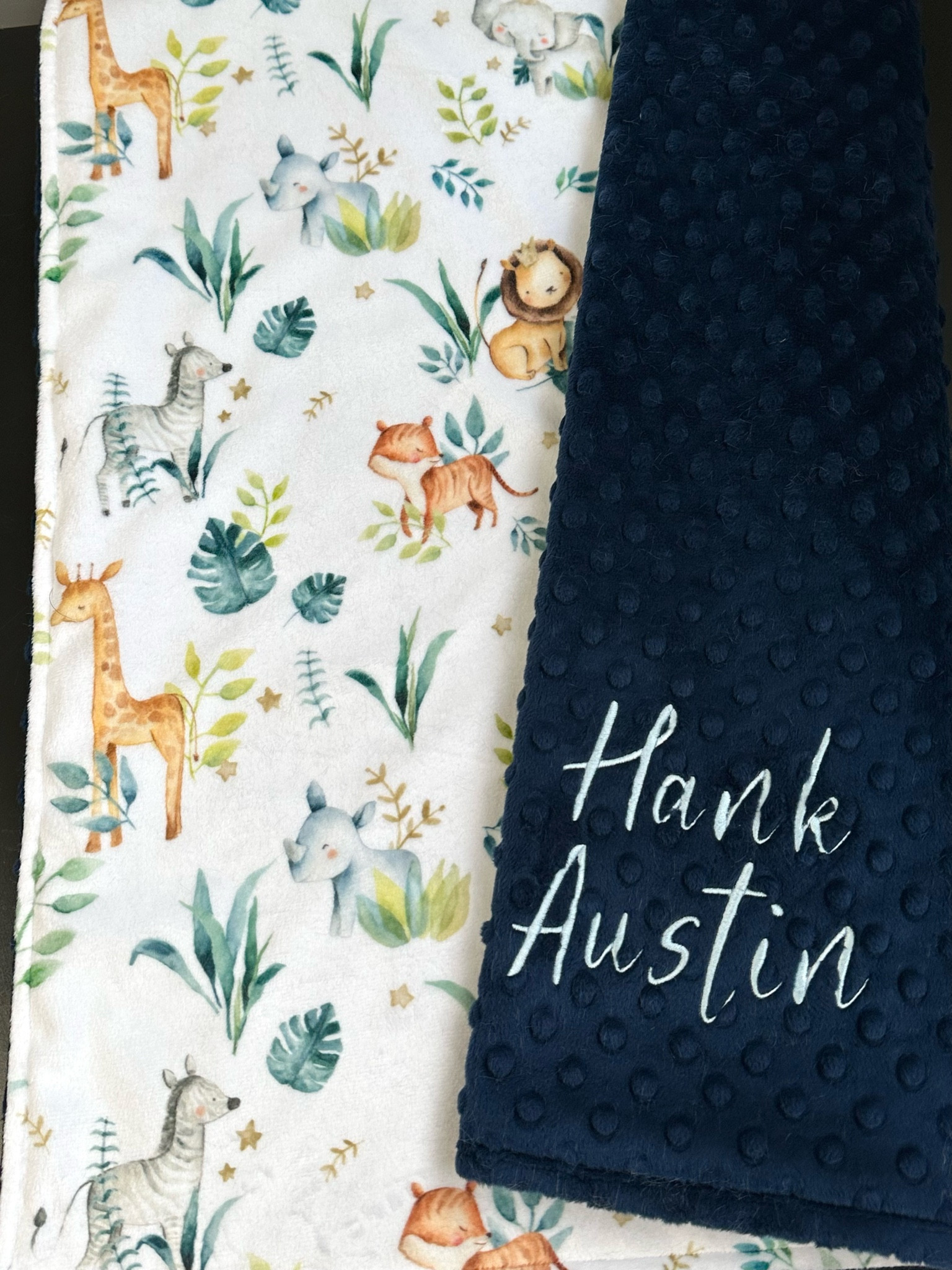 First time making with navy blue on our safari print

#LTKkids #LTKbaby #LTKbump