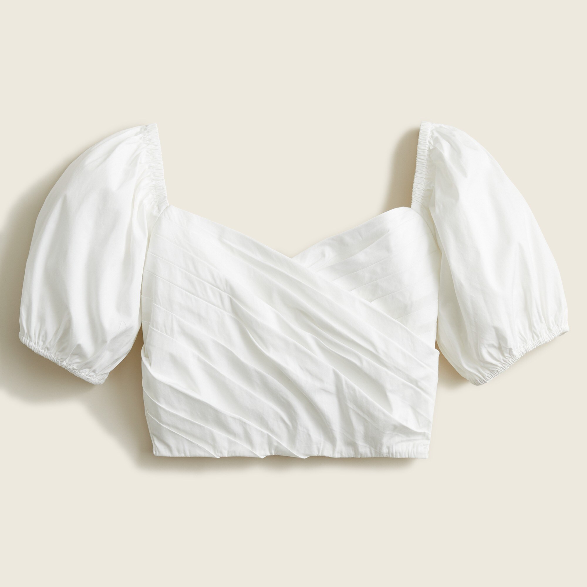 Puff-sleeve organic cotton cropped topItem BG318 | J. Crew US