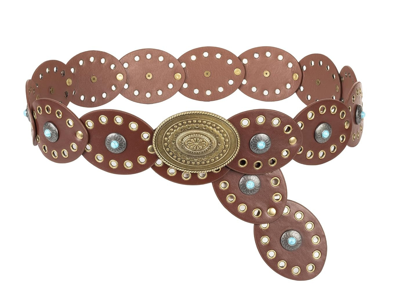Women Wide-Disc Western-Belts Boho-Concho-Belt Cowgirl Cowboy Chunky Belts for Jeans Pants | Amazon (US)