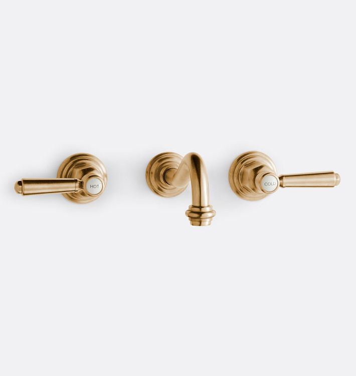 Montecito Lever Handle Widespread Wall Mount Faucet | Rejuvenation