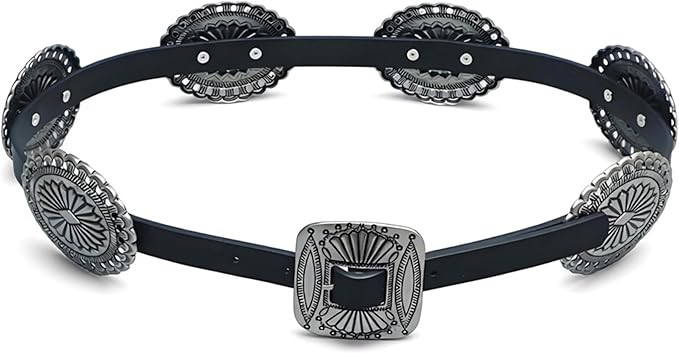 Womens Western Concho Belts Cowgirl Cowboy Faux Leather Belt Rodeo Country Concert Nashville Outf... | Amazon (US)