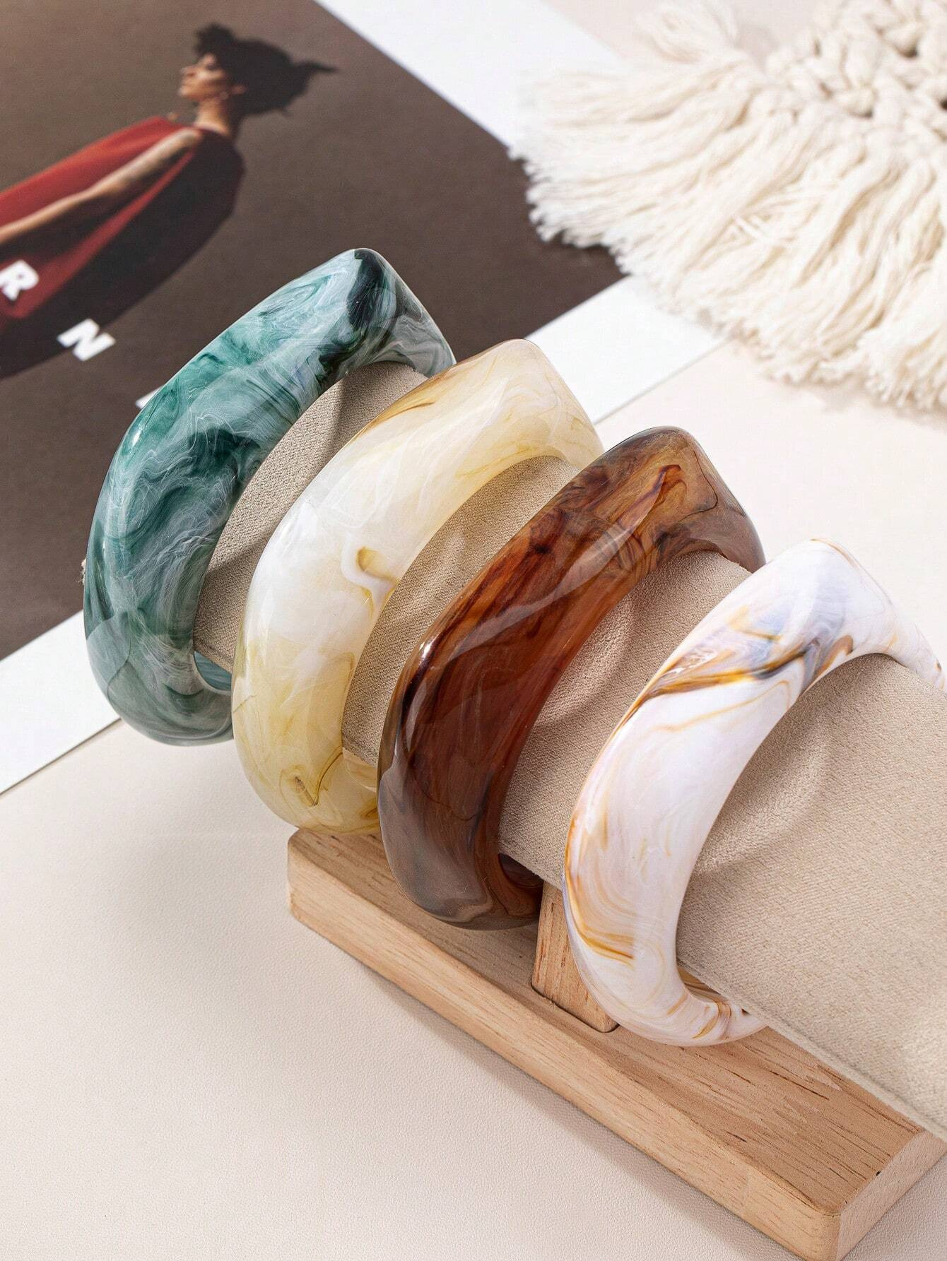 1pc European-American Fashion Retro Style Simple Resin Bracelet Suitable For Women's Daily Wear |... | SHEIN