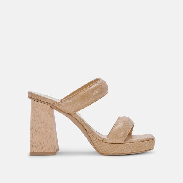 ATLAS HEELS IN TAUPE EMBOSSED STELLA | DolceVita.com