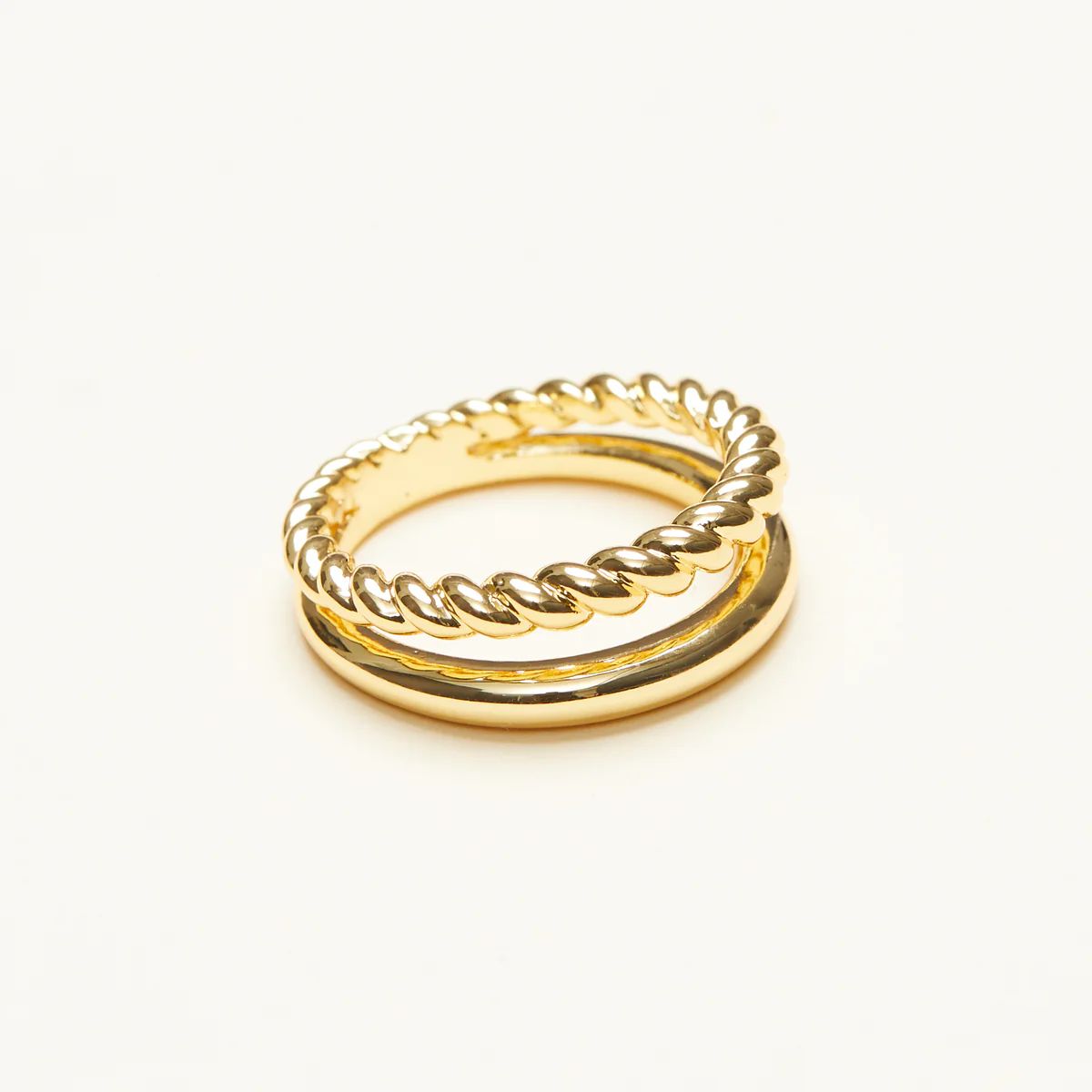 Twist Double Band Layered Ring | Shapes Studio