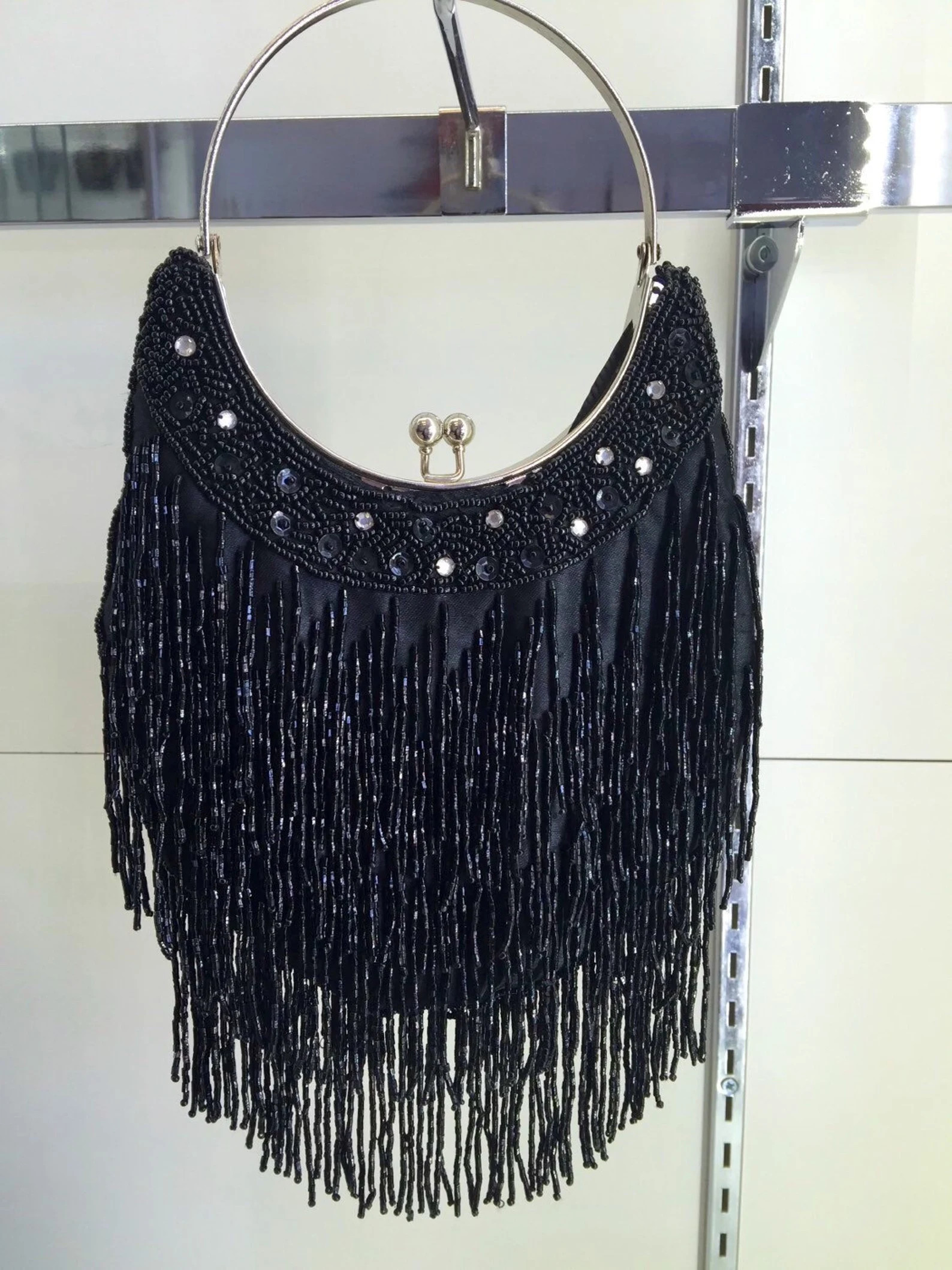 Beaded purse with metal handle | Etsy (US)