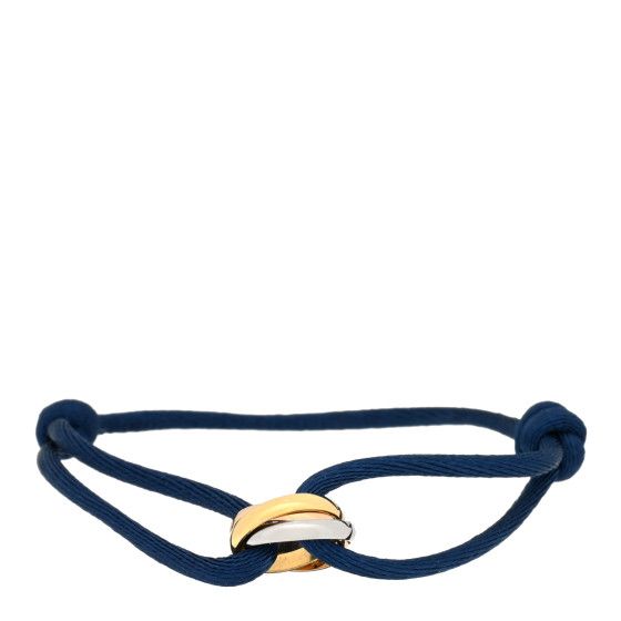 18K Pink Yellow White Gold Trinity Cord Bracelet Blue | FASHIONPHILE (US)