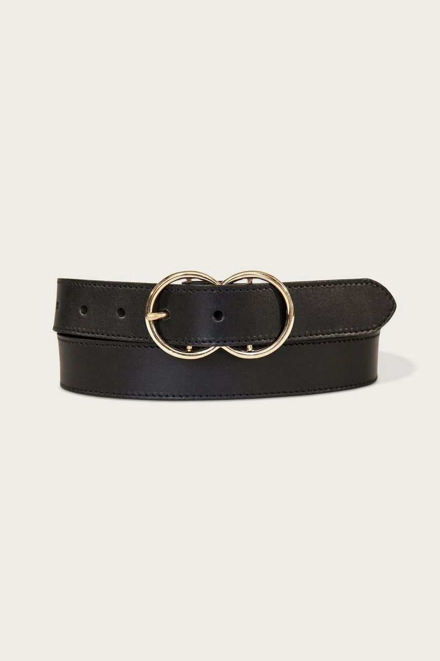 LEATHER BELT WITH DOUBLE RING BUCKLE | Lucky Brand