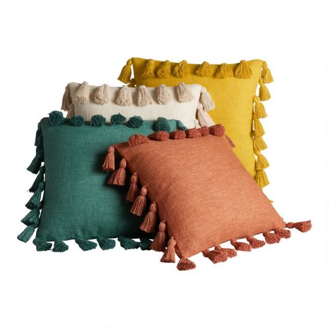 Four Sided Tassel Throw Pillow | World Market