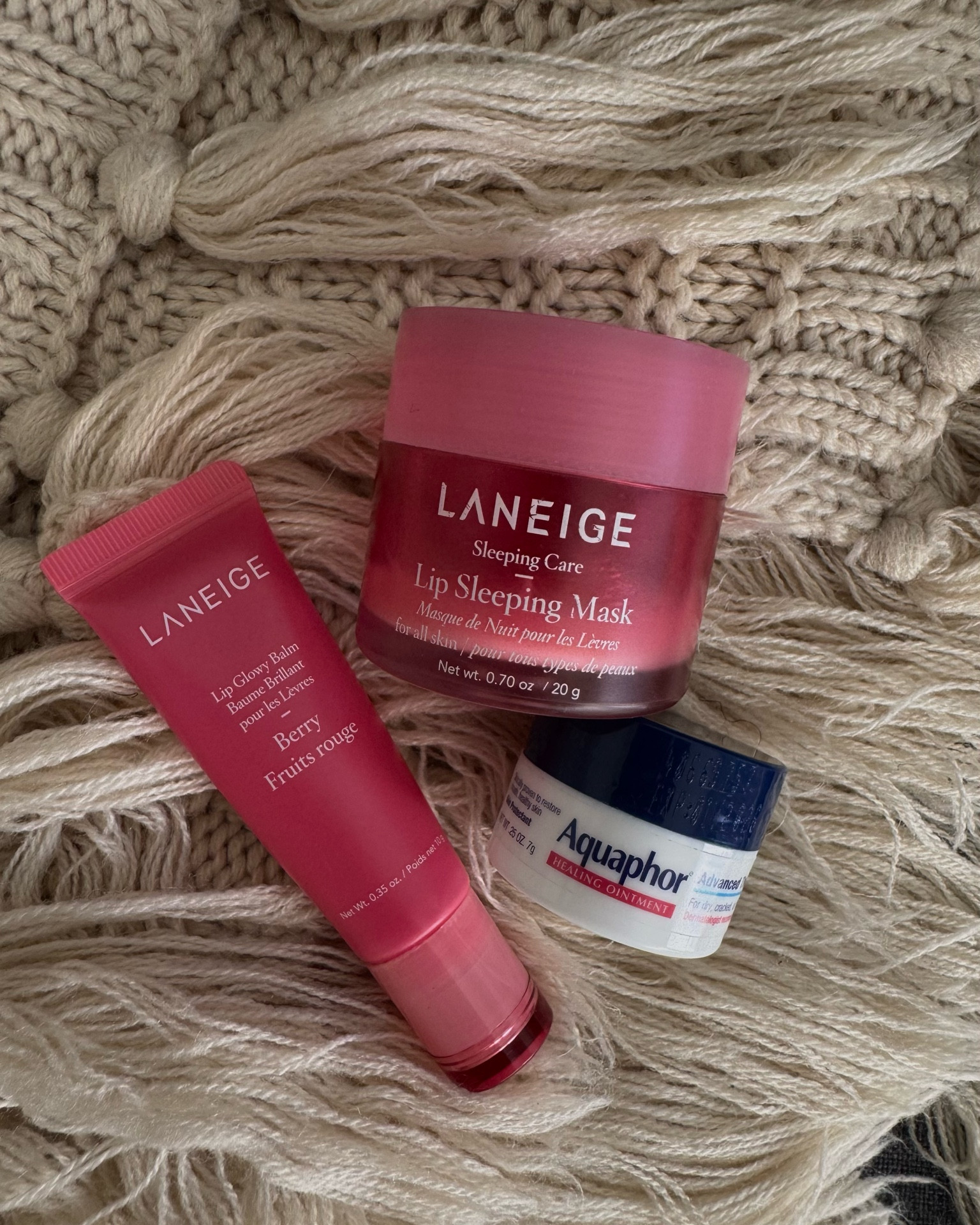 MY LIP ESSENTIALS 
Laneige Lip Sleeping Mask that I use in the day time sometimes.
Laneige Lip Glowy Balm - very hydrating and leaves a glowy shine.
Aquaphor Healing Ointment - small enough to squeeze in any handy bag. Very moisturizing. 


#LTKFindsUnder50 #LTKGiftGuide #LTKBeauty