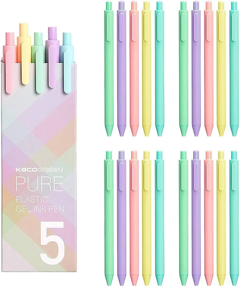 Kaco 20 Pieces Gel Ink Pens Black Refill, Quick Dry Ink Pens Retractable Ink Pens Rolling Ball Pe... | Amazon (US)