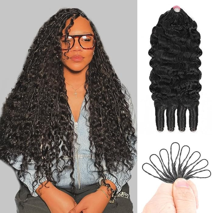 Burmese Curly Crochet Human Hair 120g Knotless Pre-Separated Feather Crochet Human Hair Bundles 16inch Invisible Miracle Knots Reusable Human Crochet Hair For Black Women Natural Black | Amazon (US)