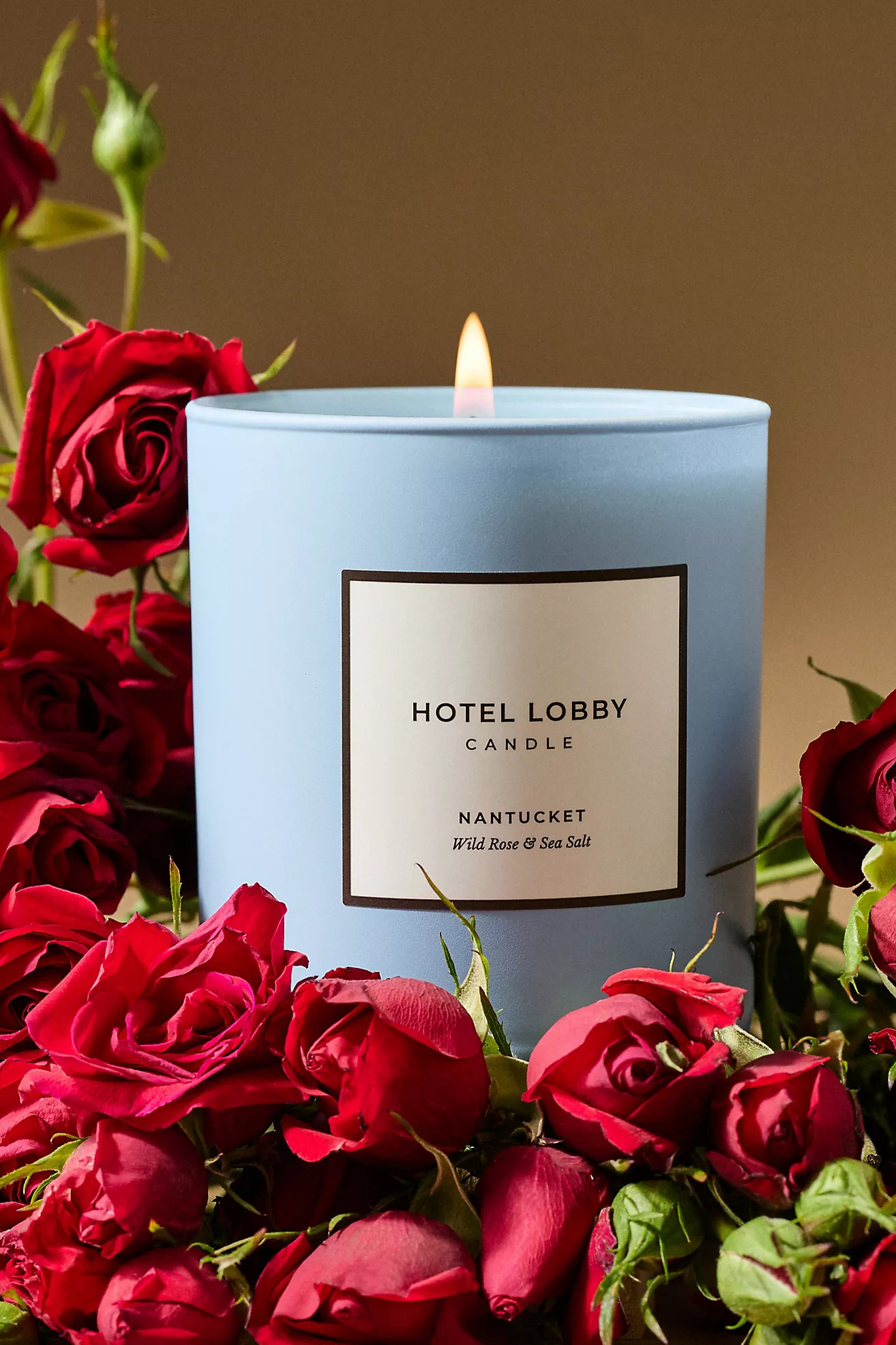 Hotel Lobby Floral Nantucket Wild Rose & Sea Salt Glass Candle | Anthropologie (US)