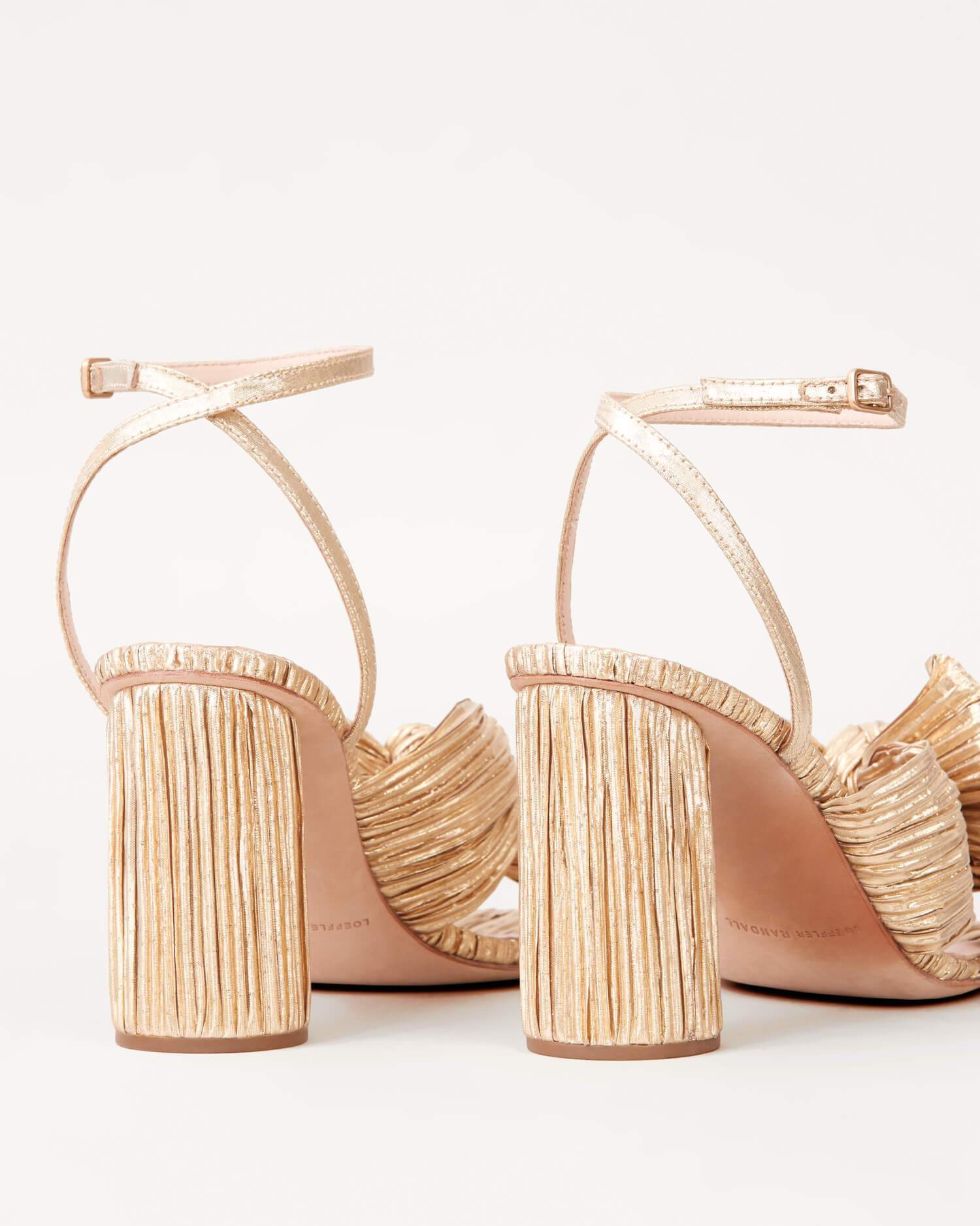 Camellia Pearl Pleated Bow Heel | Loeffler Randall