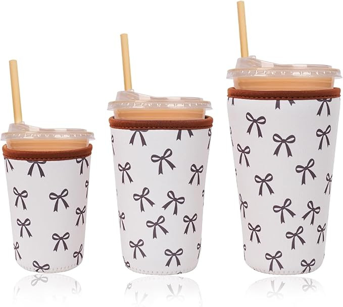 Reusable Insulated Neoprene Iced Coffee Cup Sleeve, Durable Drink Sleeve for Cold Beverages, Beve... | Amazon (US)