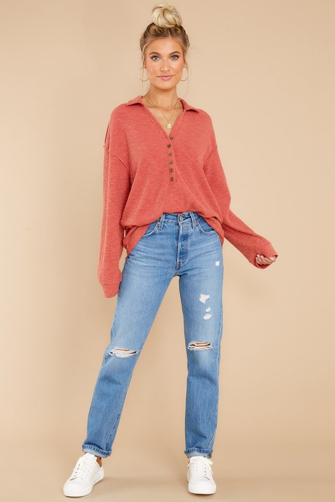 Climbing Higher Clay Red Top | Red Dress 