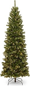 National Tree Company Pre-Lit Artificial Slim Christmas Tree, Green, North Valley Spruce, White L... | Amazon (US)