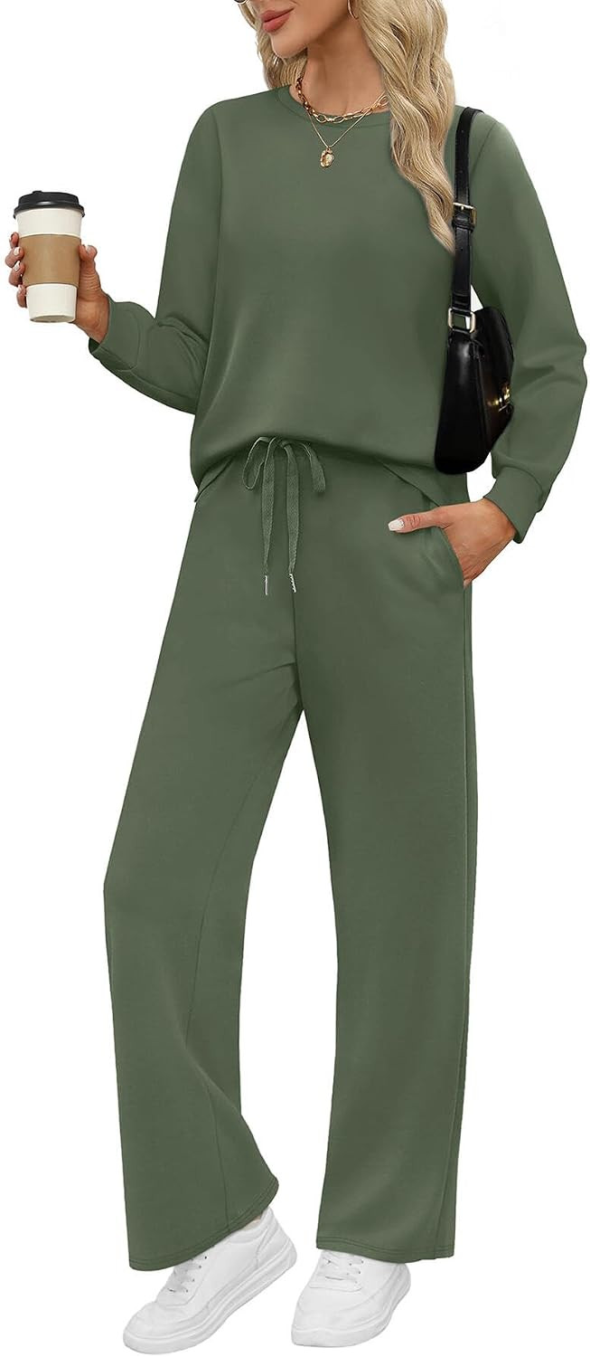 WIHOLL Lounge Sets for Women 2 Piece Travel Vacation Outfits Fall 2026 Sweatsuit Tracksuit | Amazon (US)