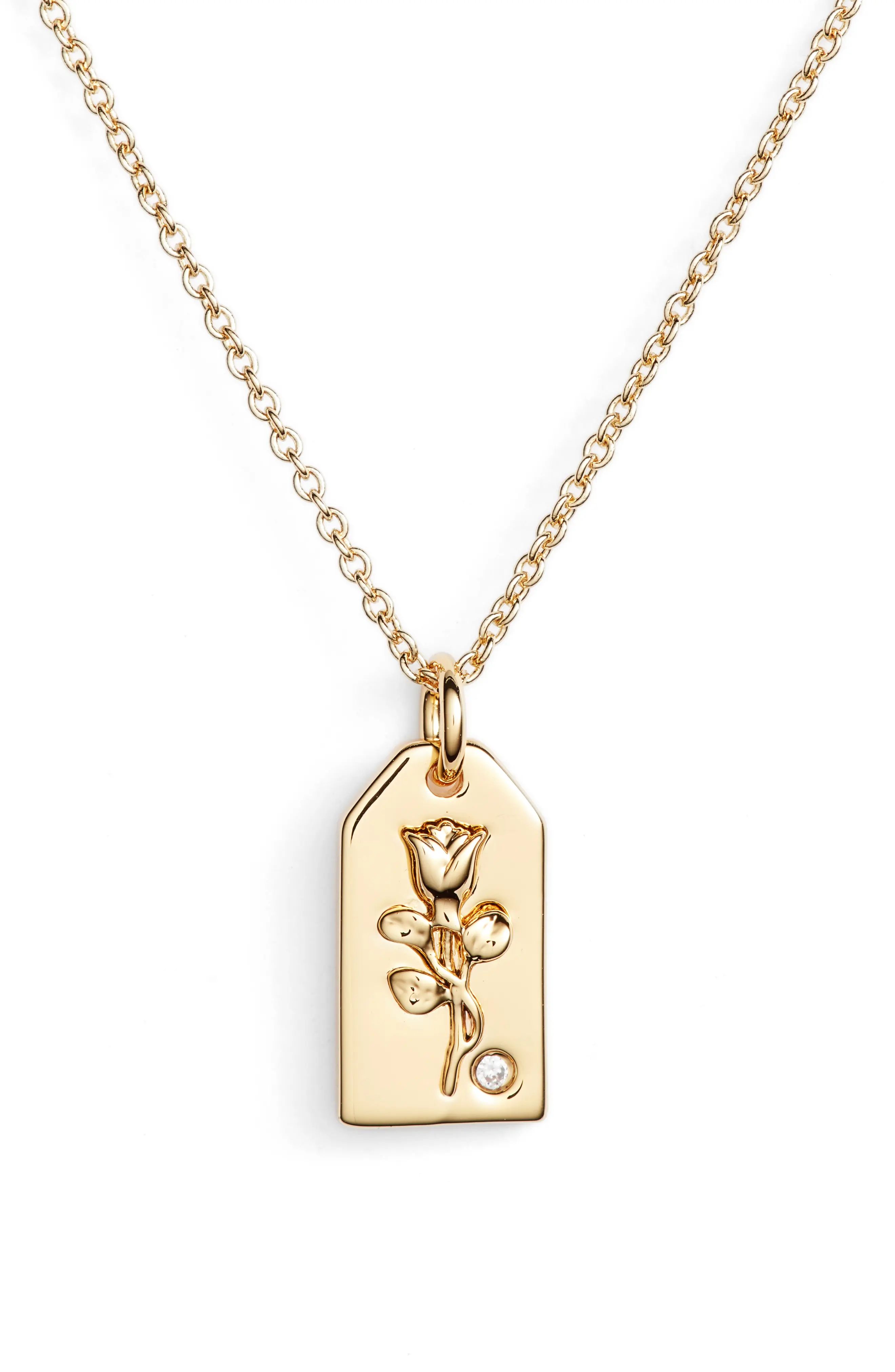 x We Wore What Small Rose Tag Pendant Necklace | Nordstrom