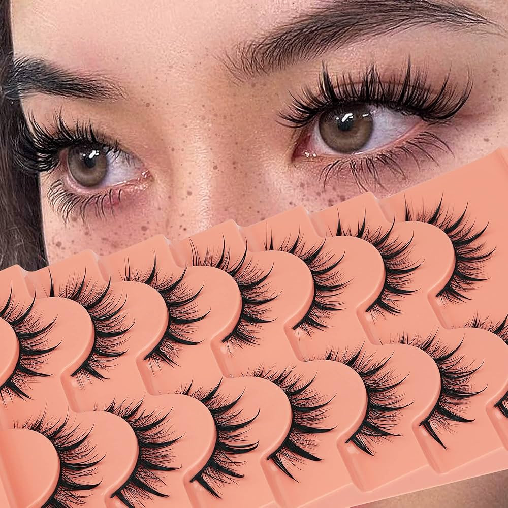Manga Lashes Natural Look False Eyelashes 3D Spiky Wispy Eyelashes Thai Anime Lashes Asian Volume... | Amazon (US)