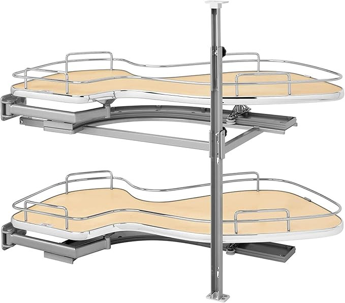 Rev-A-Shelf Maple Two-Tier Cloud Optimizer for 15" Left Opening/Blind Right Corner Cabinets | Amazon (US)
