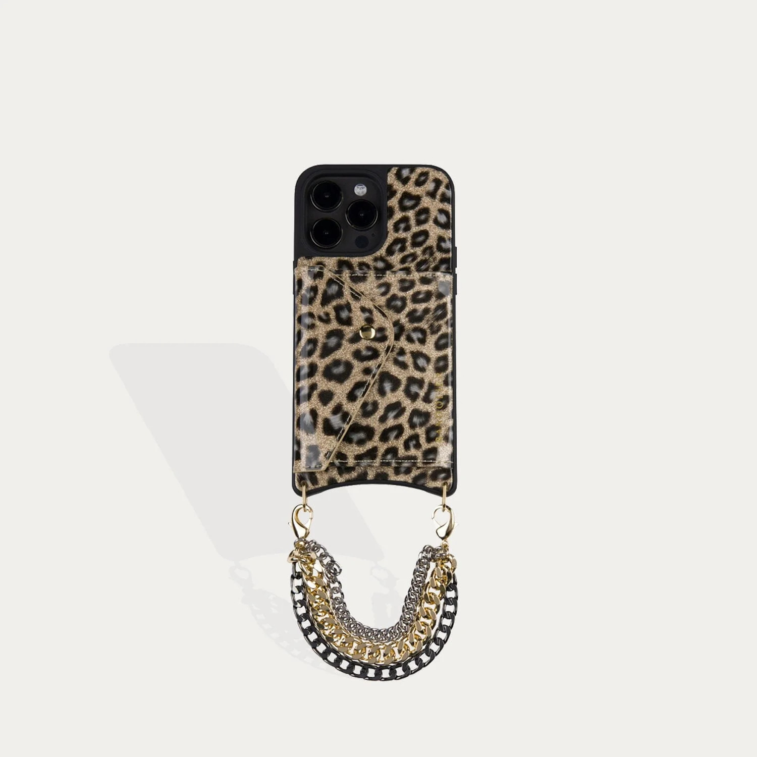 Sabrina Vegan Wristlet - Gold Leopard/Gold | Bandolier