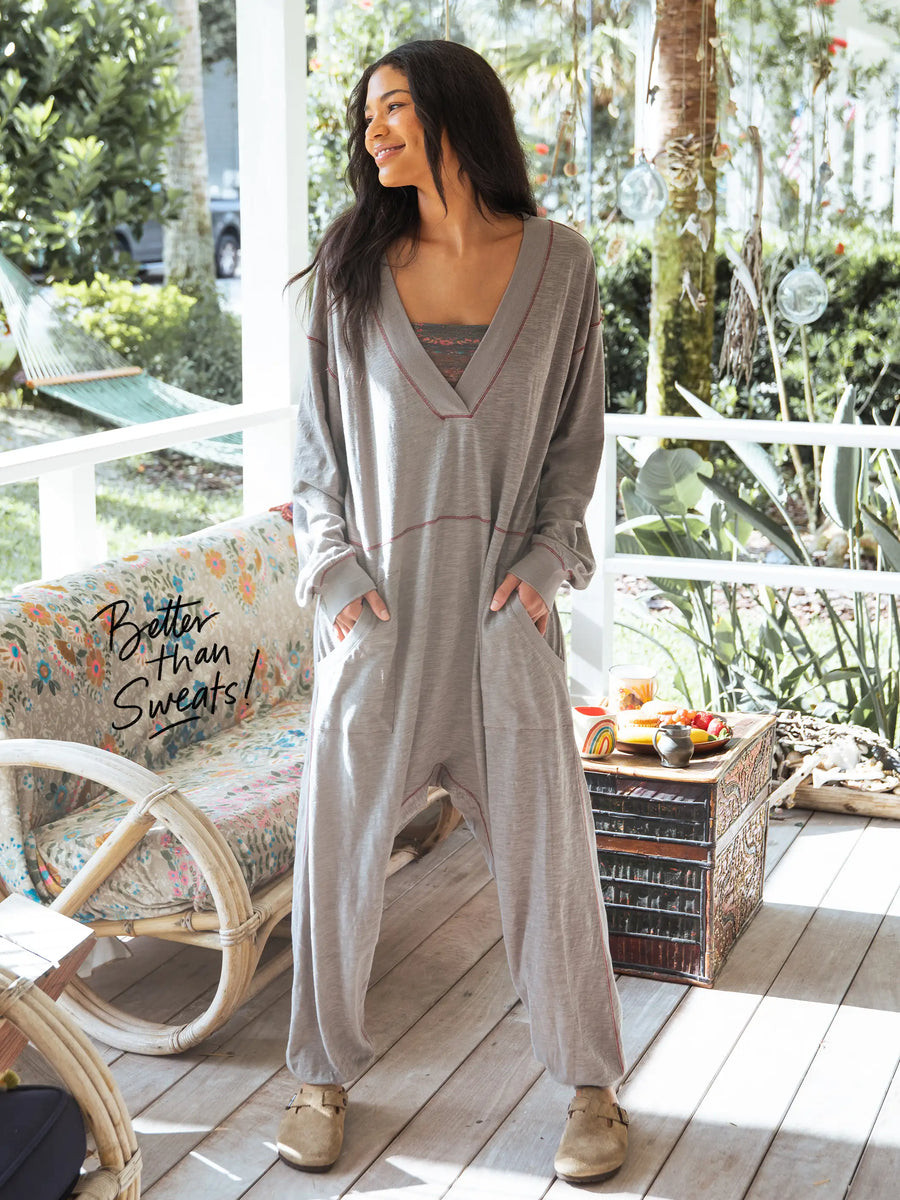 Johnnie Cotton Jumpsuit - Charcoal | Natural Life