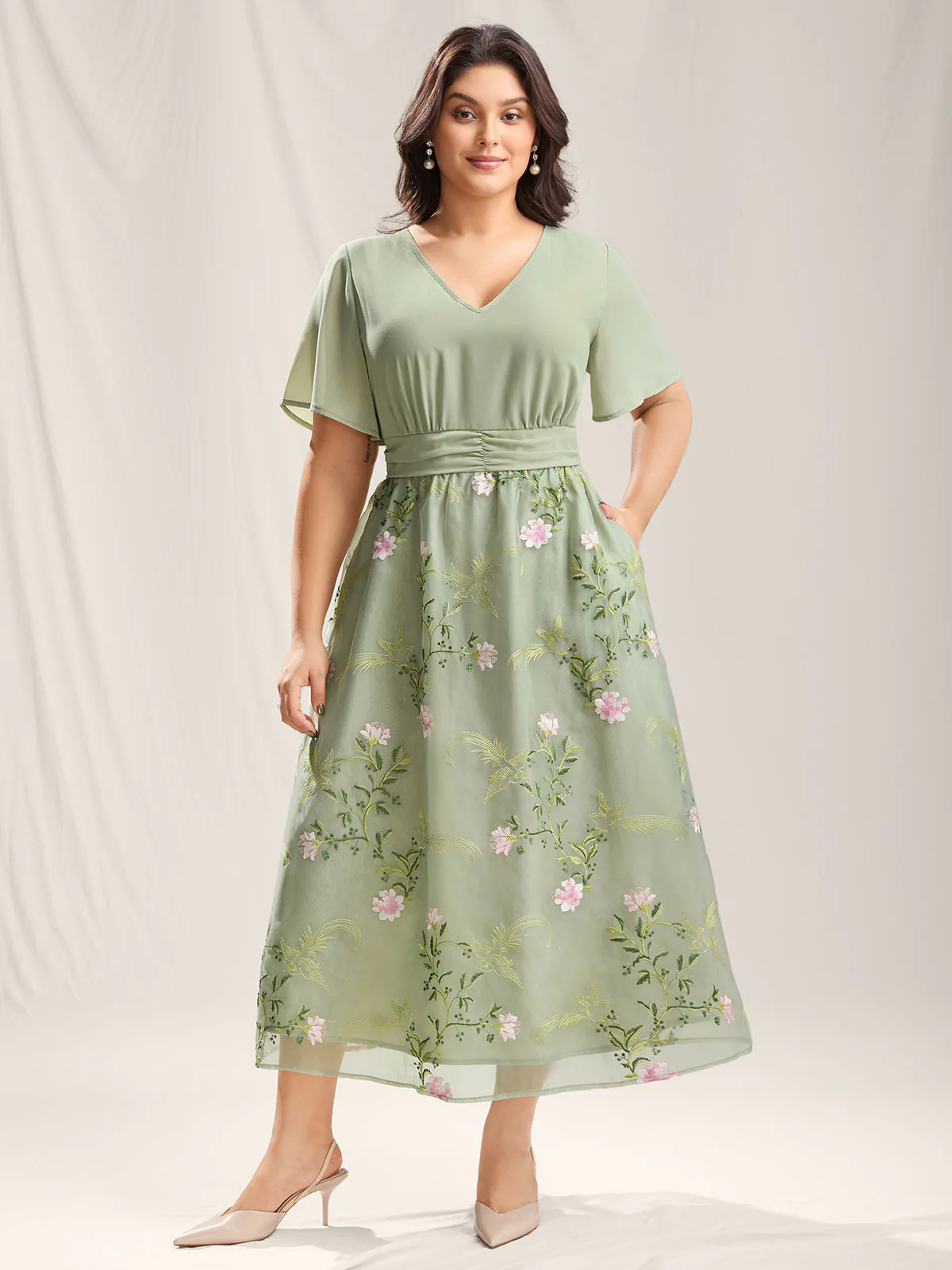 Floral Print Spliced Pockets Maxi Dress | Bloomchic