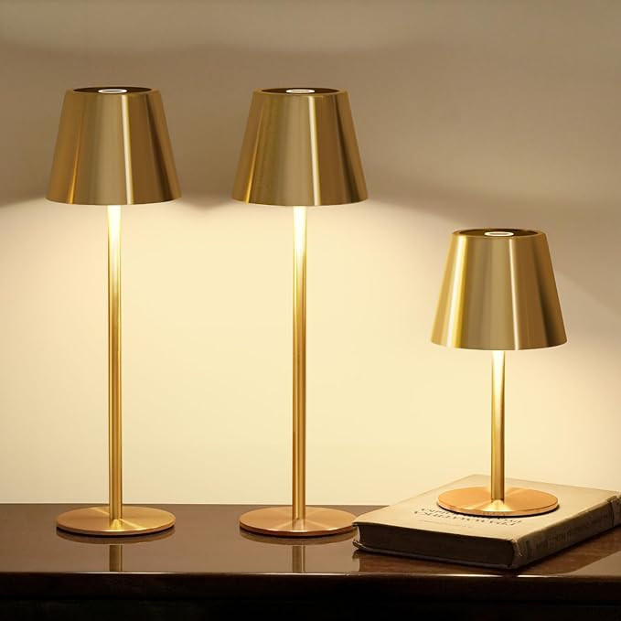 3 Pack Cordless Table Lamp, Portable Battery Operated Lamp with 3 Color Temps and Stepless Dimmin... | Amazon (US)